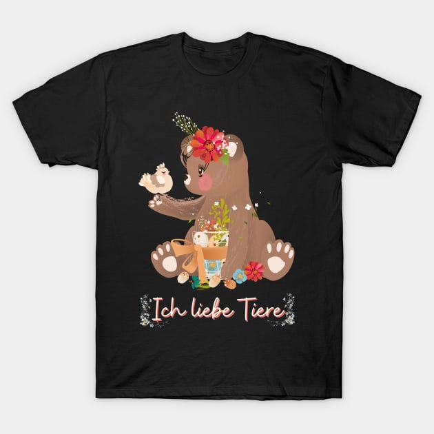 Teddy Bär Liebe Tiere Prinzessin Blumen Süß T-Shirt by Maggini Art